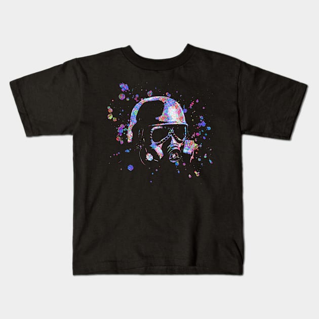 Psychedelic Chemical War Military Soldier Kids T-Shirt by Void Armory